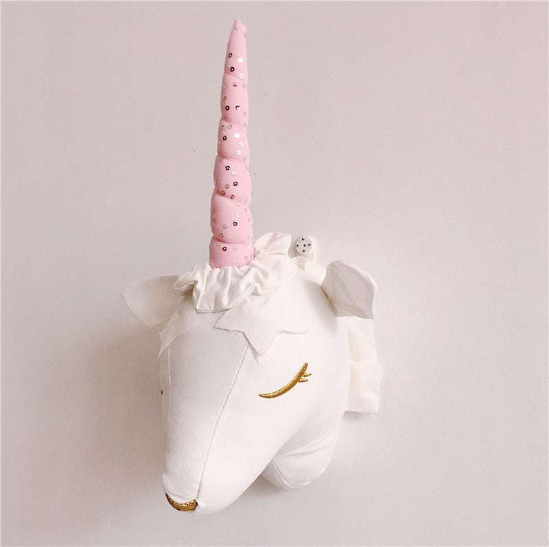 Decorative Animal Wall Head, Kids Room Wall Decor, Plush Animal Head Mount - available at Sparq Mart