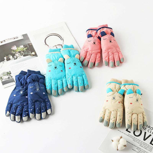 Cartoon Snow Gloves, Kids Ski Gloves, Warm Winter Mittens - available at Sparq Mart
