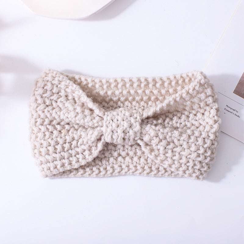 Cozy Knit Headwear, Fashionable Wool Accessory, Wool Bowknot Headband - available at Sparq Mart