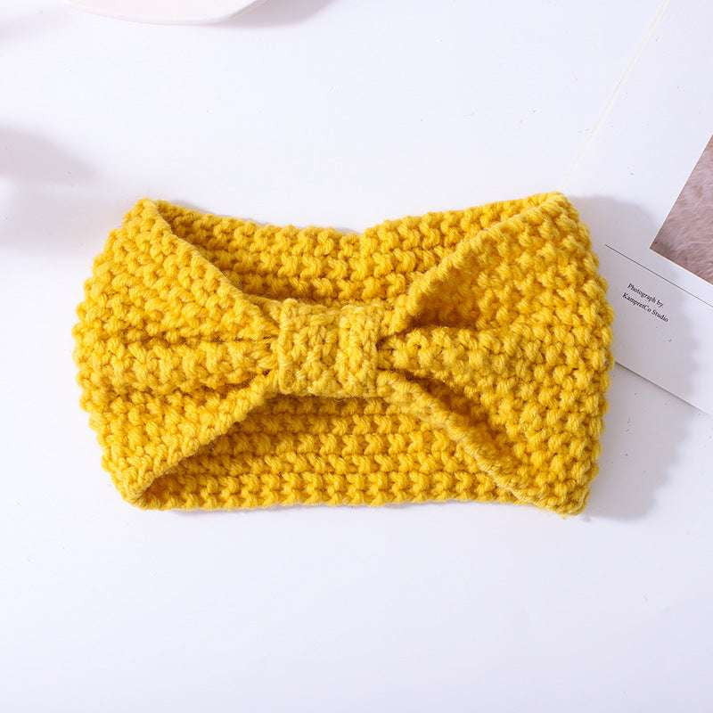 Cozy Knit Headwear, Fashionable Wool Accessory, Wool Bowknot Headband - available at Sparq Mart