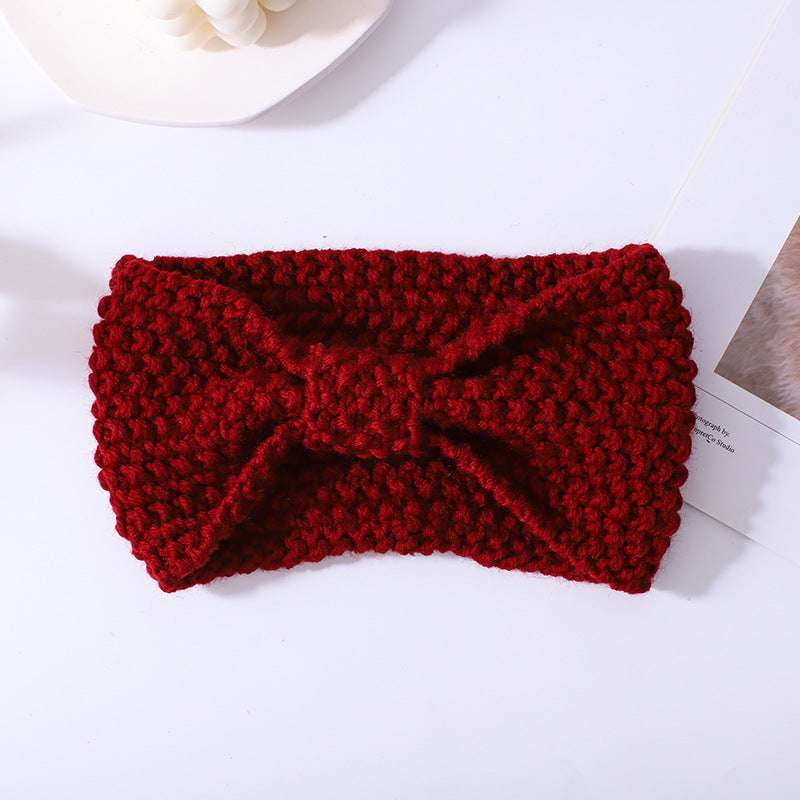 Cozy Knit Headwear, Fashionable Wool Accessory, Wool Bowknot Headband - available at Sparq Mart