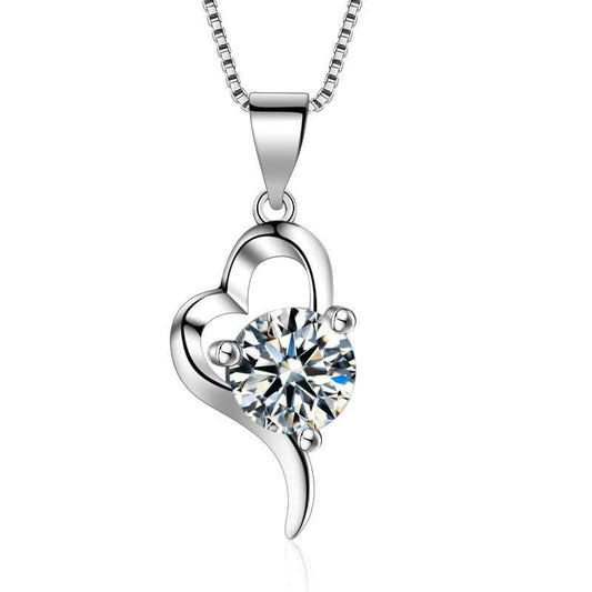 Fashion Accessory Women., Korean Pendant Necklace, Silver Heart Necklace - available at Sparq Mart