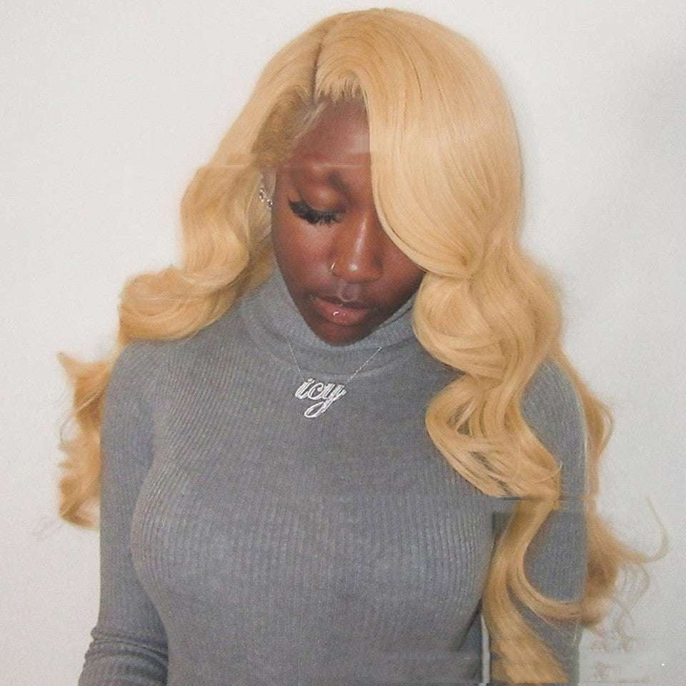 Blonde Long Curly Wig, Daily Wear Curly Wig, Heat Resistant Blonde Wig - available at Sparq Mart