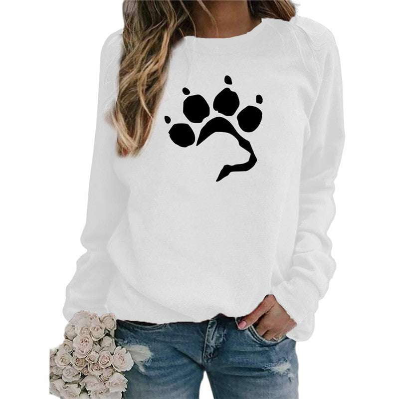 cozy canine sweater, dog lover apparel, footprint graphic sweatshirt - available at Sparq Mart