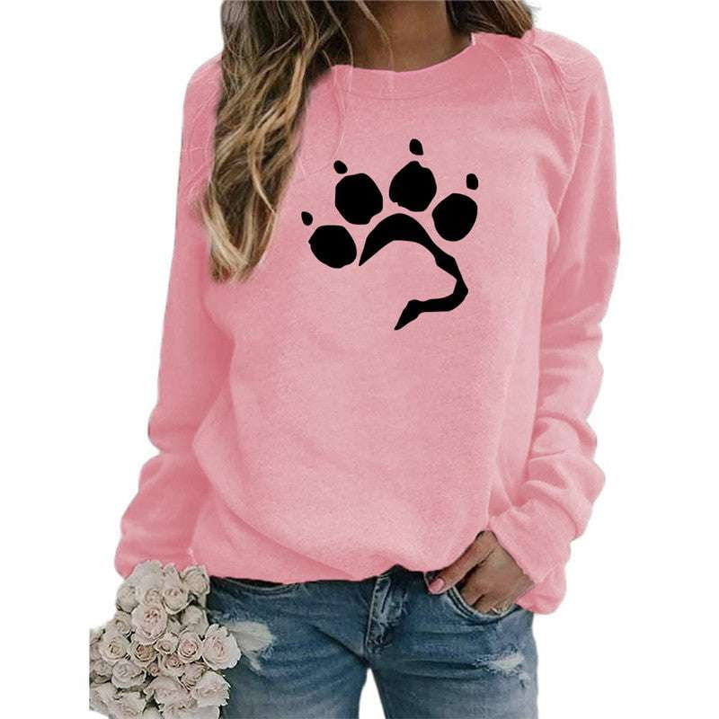 cozy canine sweater, dog lover apparel, footprint graphic sweatshirt - available at Sparq Mart