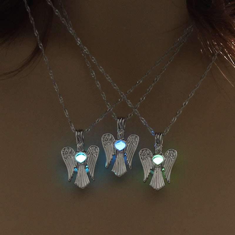 Light Blue, Light Green, Luminous Angel Necklace, Sky Blue, Wholesale Necklaces - available at Sparq Mart