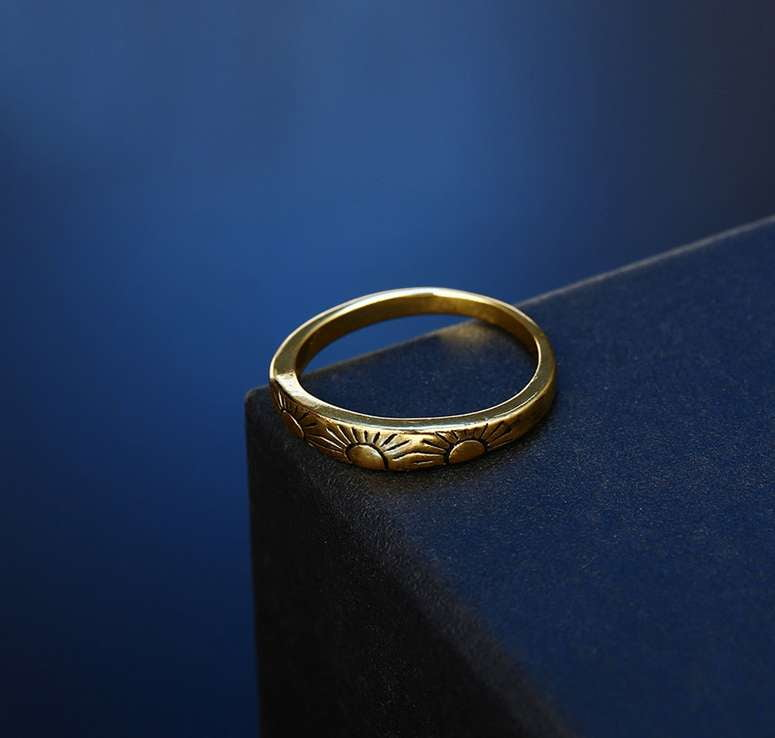 elegant gold ring, gold engagement band, size adjustable ring - available at Sparq Mart