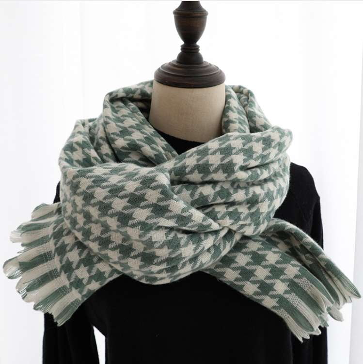 cashmere shawl fashion, European street style, warm winter scarf - available at Sparq Mart