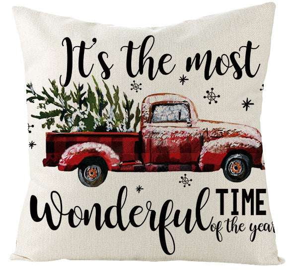 Festive Linen Cushion Cover, Holiday Themed Home Decor, Nordic Christmas Pillowcase - available at Sparq Mart