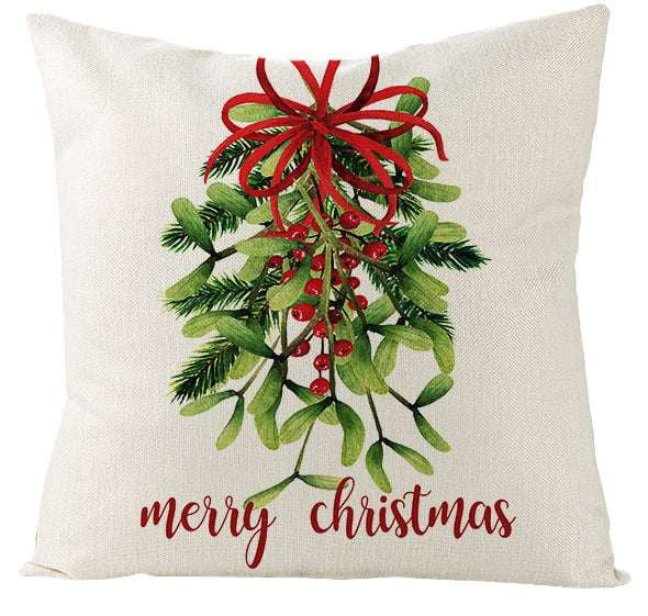 Festive Linen Cushion Cover, Holiday Themed Home Decor, Nordic Christmas Pillowcase - available at Sparq Mart