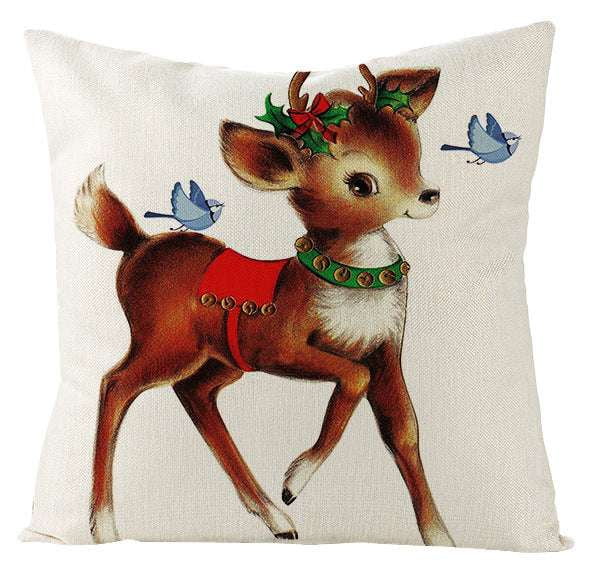 Festive Linen Cushion Cover, Holiday Themed Home Decor, Nordic Christmas Pillowcase - available at Sparq Mart