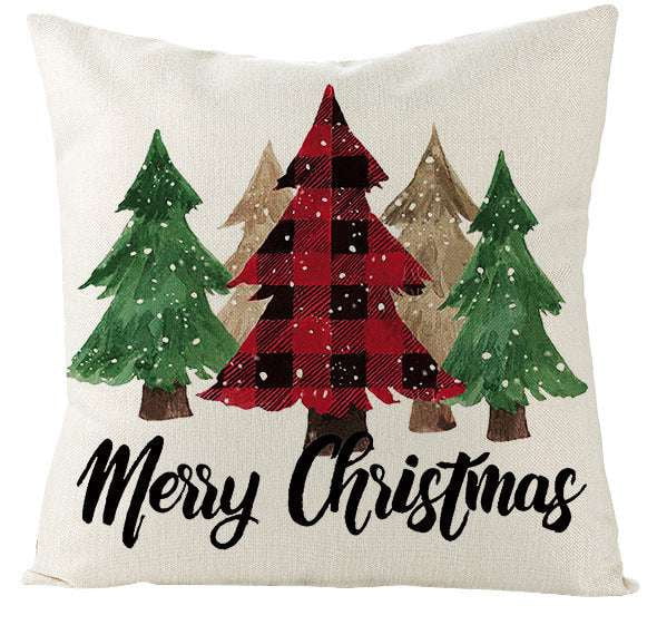 Festive Linen Cushion Cover, Holiday Themed Home Decor, Nordic Christmas Pillowcase - available at Sparq Mart