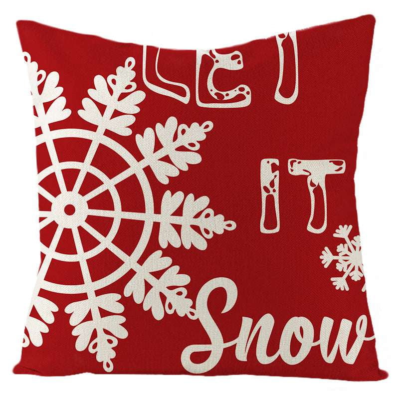 Festive Linen Cushion Cover, Holiday Themed Home Decor, Nordic Christmas Pillowcase - available at Sparq Mart