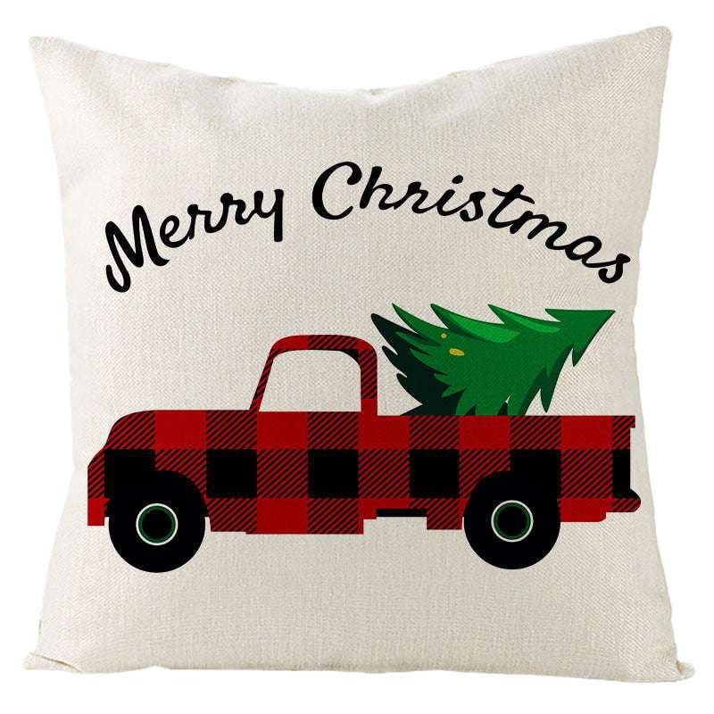 Festive Linen Cushion Cover, Holiday Themed Home Decor, Nordic Christmas Pillowcase - available at Sparq Mart