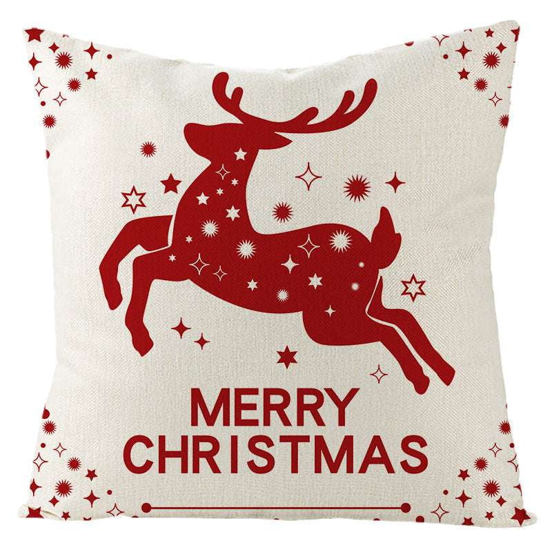 Festive Linen Cushion Cover, Holiday Themed Home Decor, Nordic Christmas Pillowcase - available at Sparq Mart