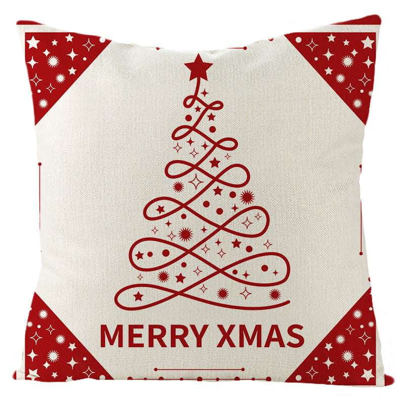 Festive Linen Cushion Cover, Holiday Themed Home Decor, Nordic Christmas Pillowcase - available at Sparq Mart