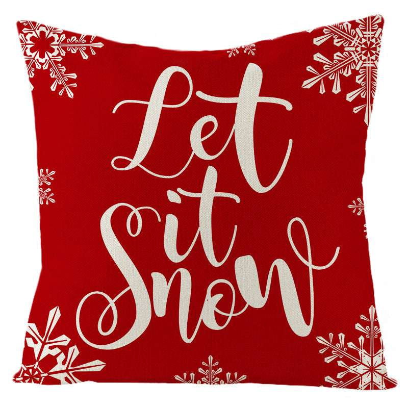 Festive Linen Cushion Cover, Holiday Themed Home Decor, Nordic Christmas Pillowcase - available at Sparq Mart