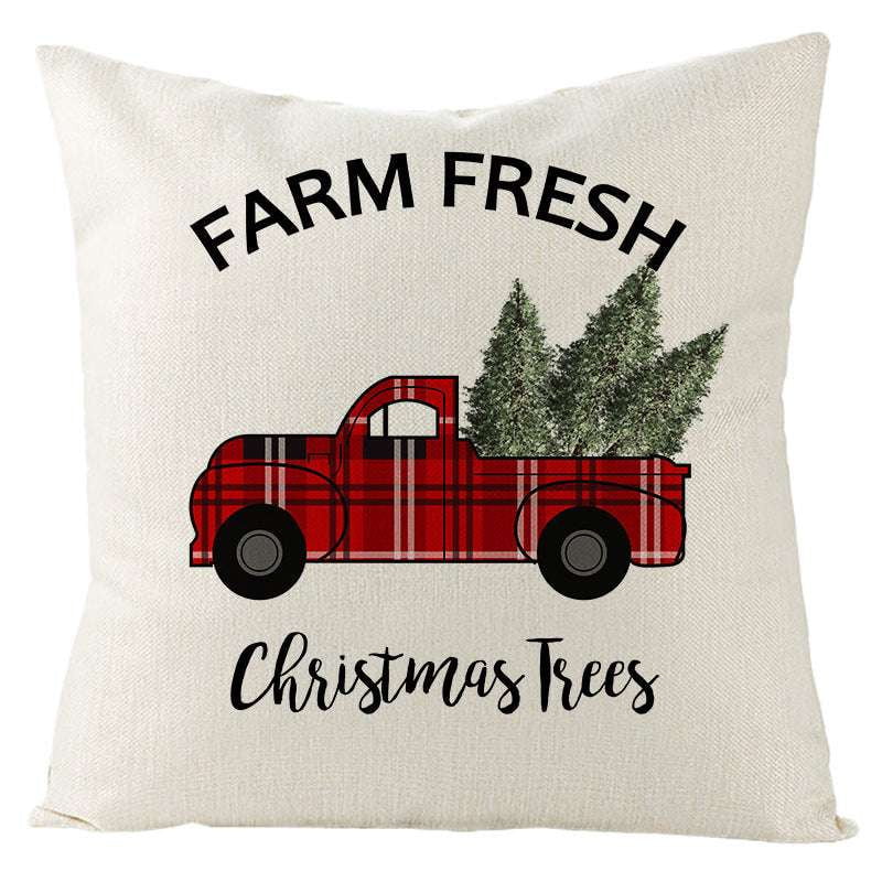 Festive Linen Cushion Cover, Holiday Themed Home Decor, Nordic Christmas Pillowcase - available at Sparq Mart