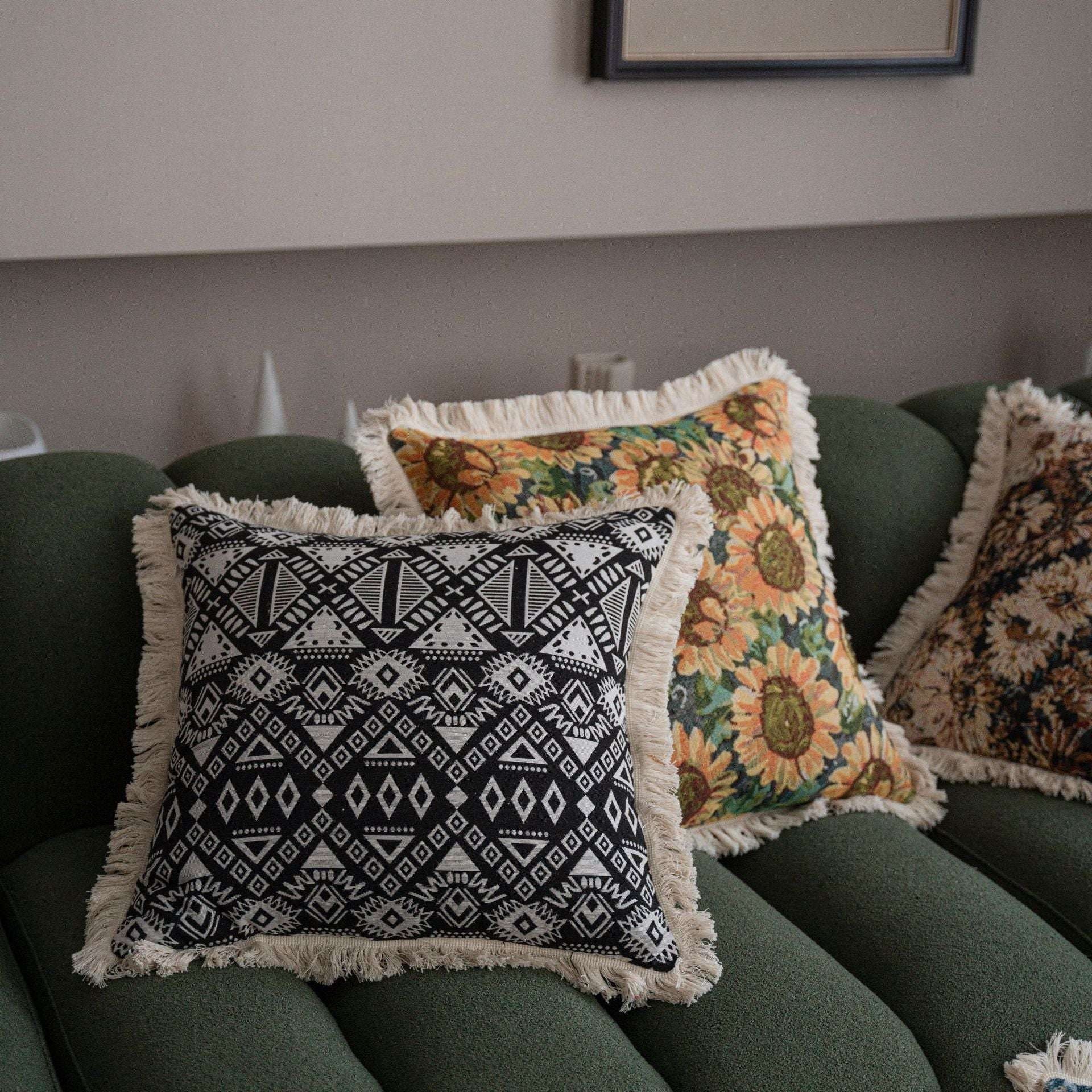 Decorative Sofa Pillow, Luxury Cushion Cover, Tassel Pillow Case - available at Sparq Mart