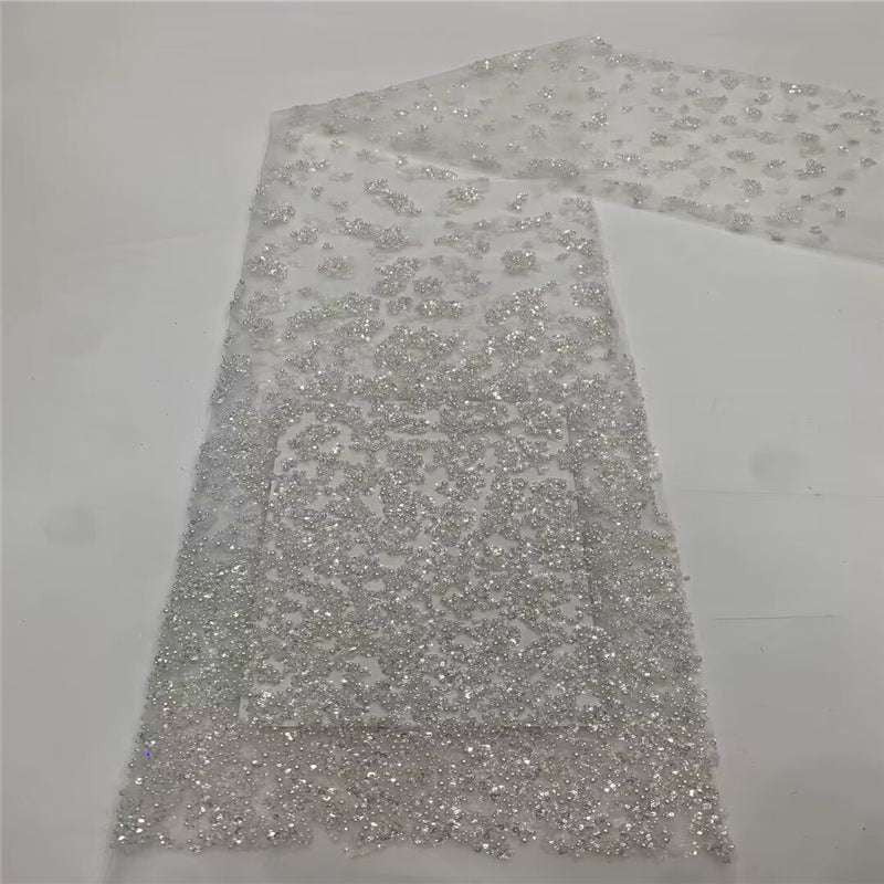 Custom Fabric Designs, Elegant Dress Fabric, Premium Lace Material - available at Sparq Mart