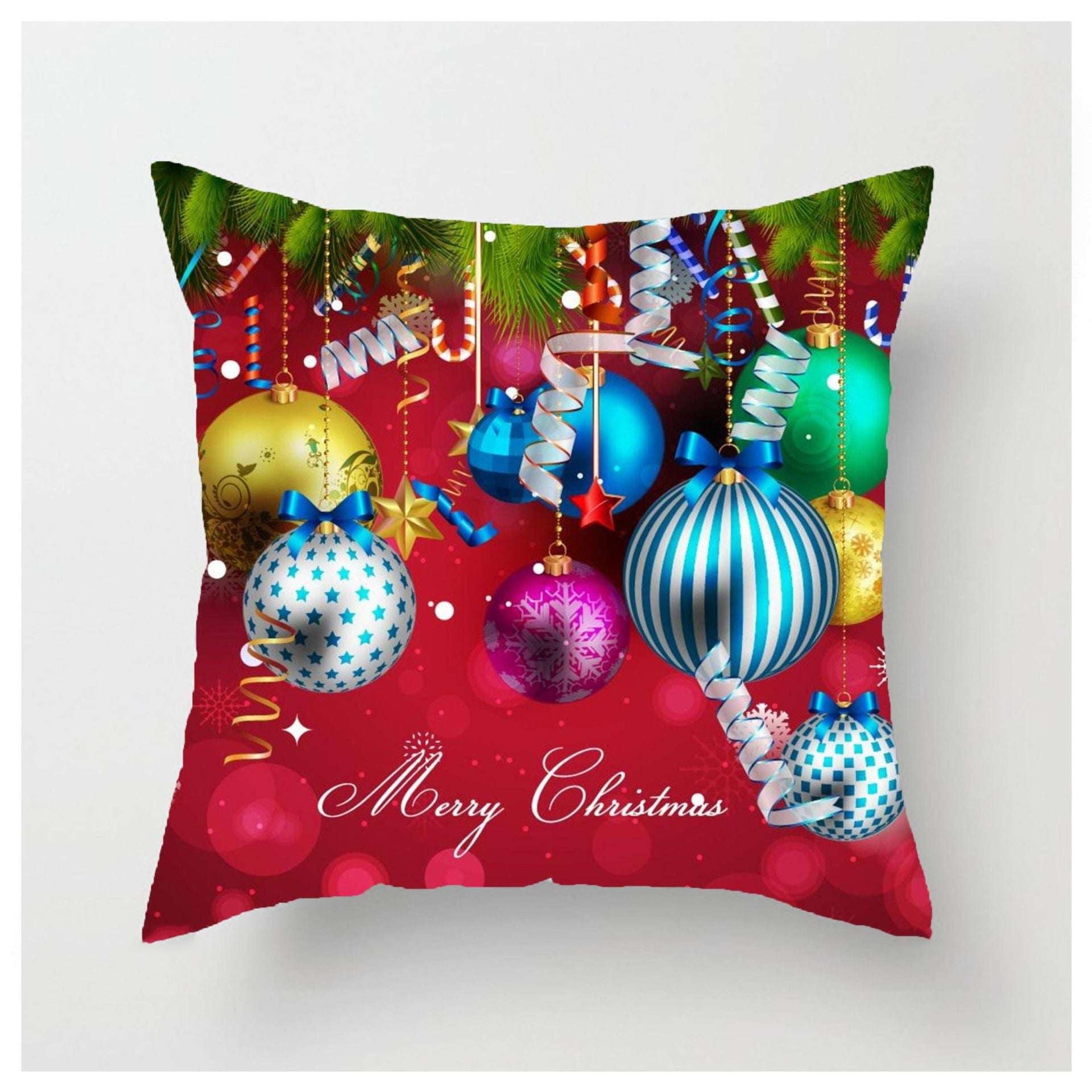 Christmas Ball Pillowcase, Festive Pillow Covers, Luxury Decorative Throw - available at Sparq Mart