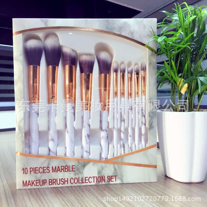 beauty tool set, makeup brush bag, marble makeup brushes - available at Sparq Mart