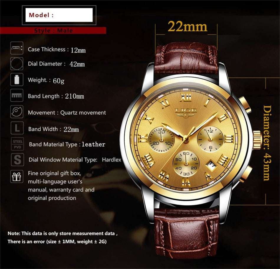 Casual Men's Watch, Designer Casual Watch, Genuine Leather Watch - available at Sparq Mart