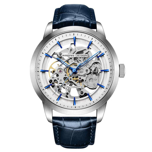 automatic leather watch, luxury mechanical watch, men's fashion timepiece - available at Sparq Mart