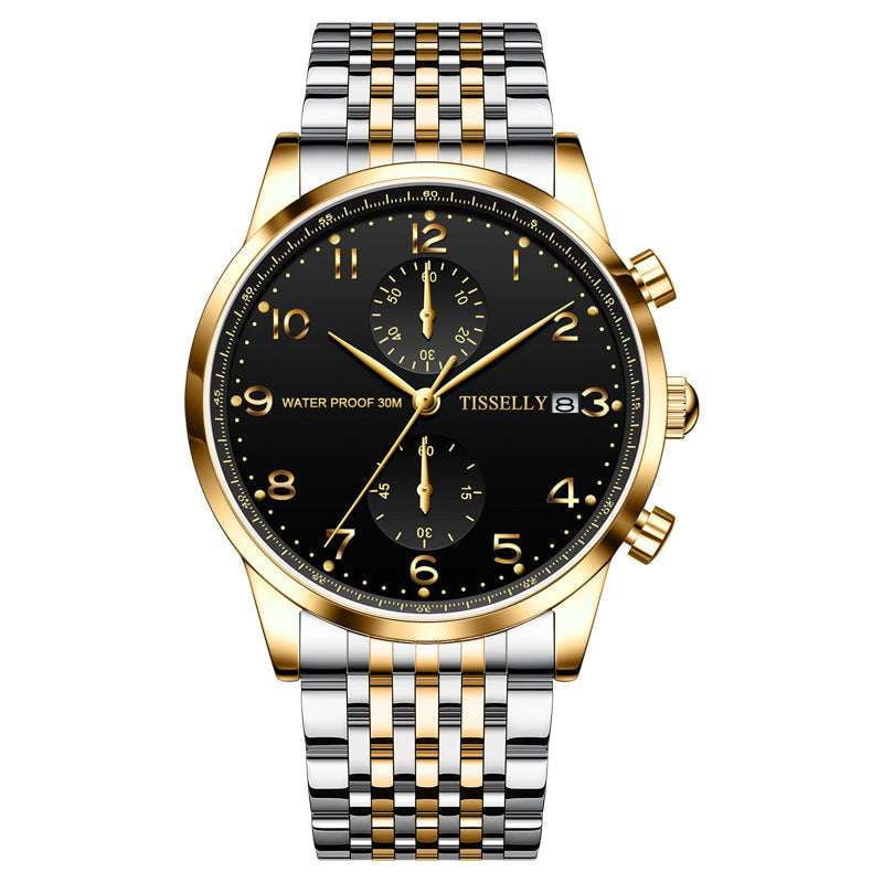 men's quartz watch, steel belt watch, waterproof fashion watch - available at Sparq Mart