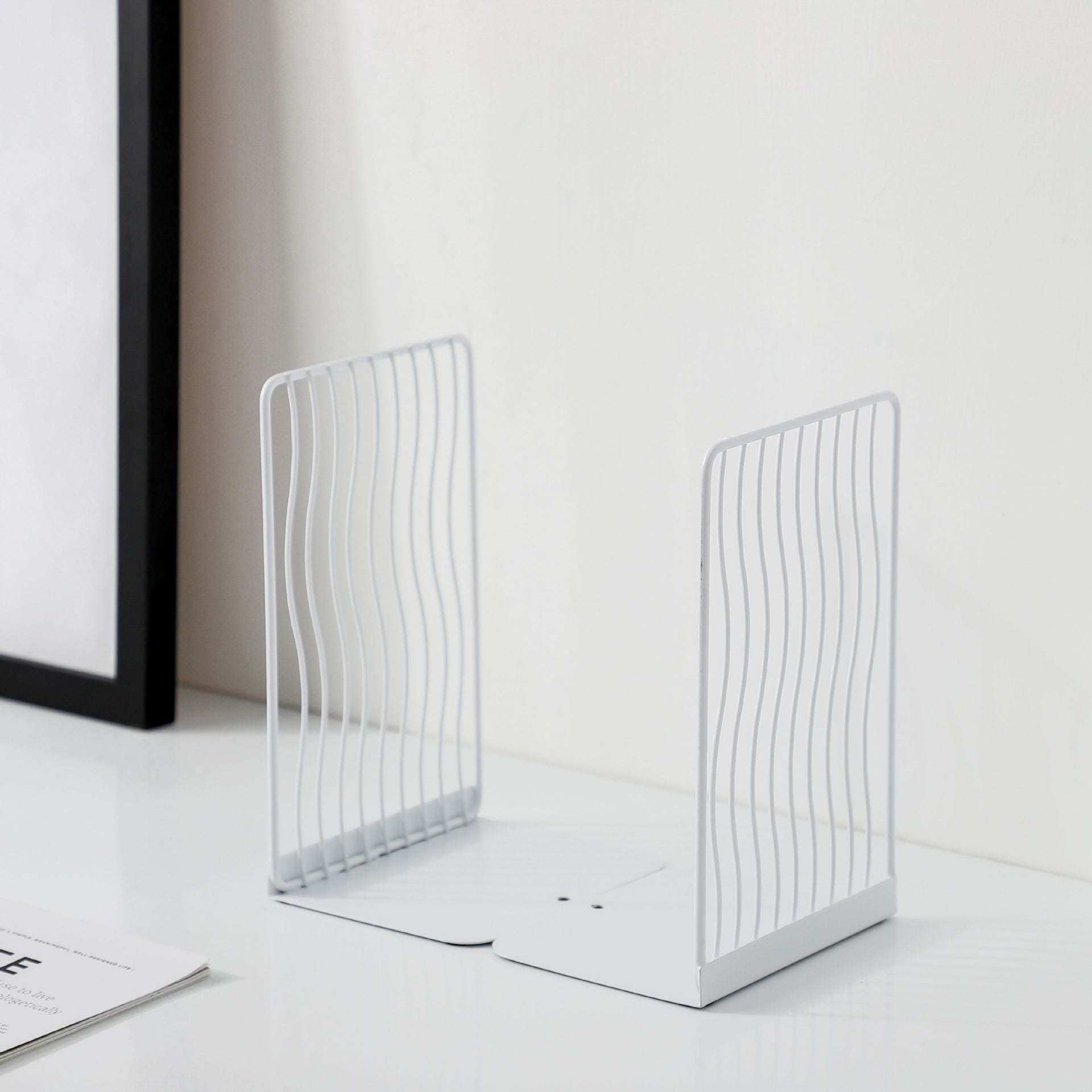 Minimalist Iron Bookends, Office Bookend Organizer, Scandinavian Design Bookends - available at Sparq Mart