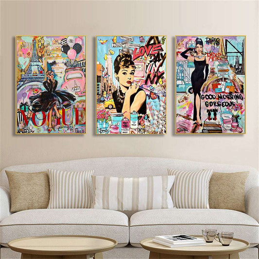 Canvas Painting, Fashion Graffiti Art, Female Poster - available at Sparq Mart