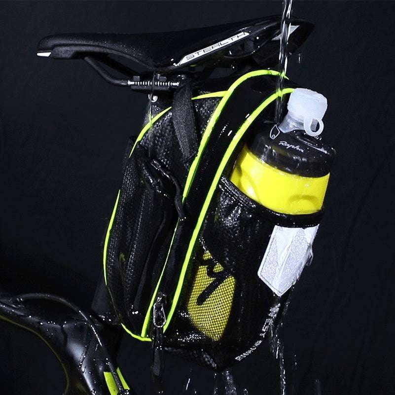 Bike Saddle Storage, Secure Frame Attachment, Water Bottle Pouch - available at Sparq Mart