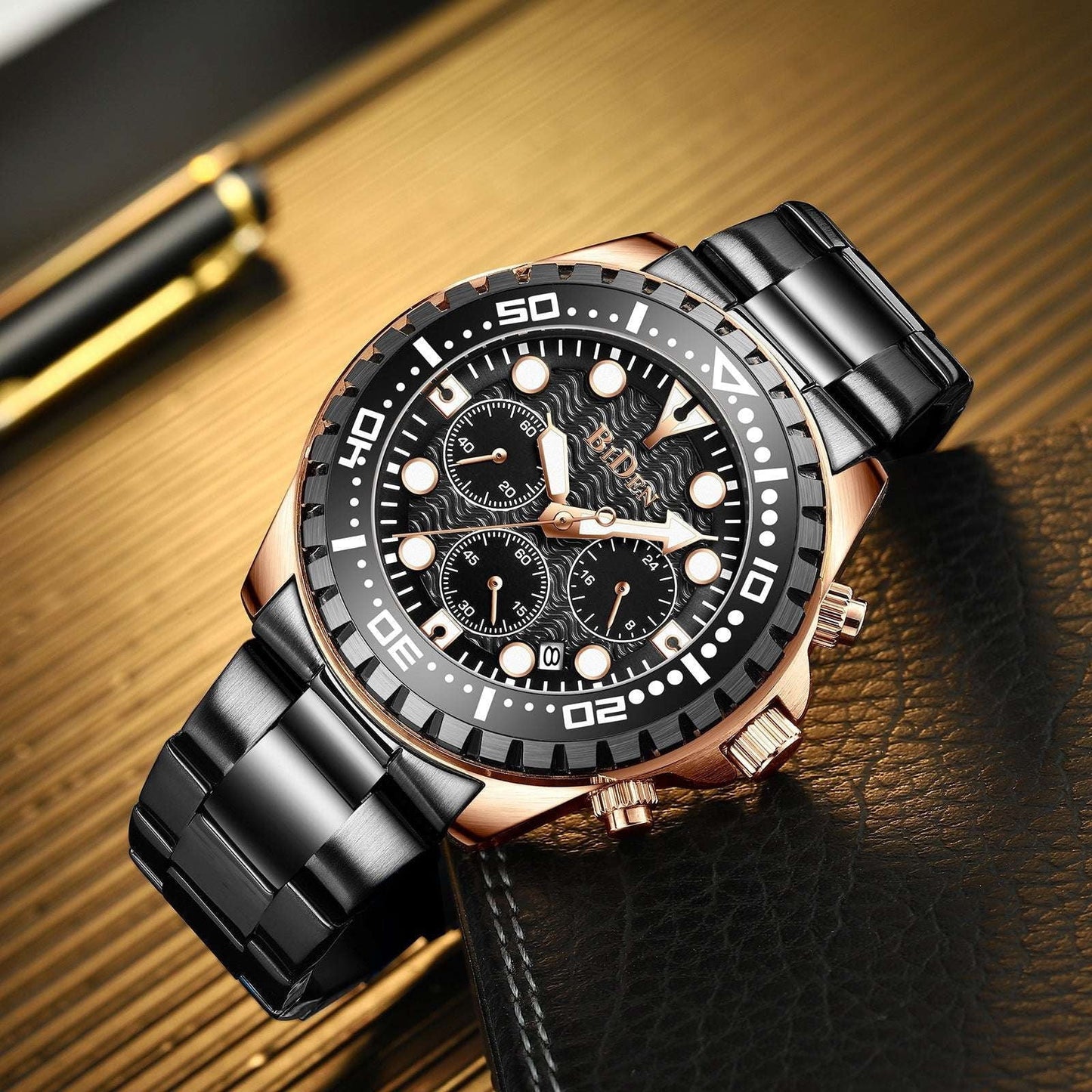 Men's Fashion Watch, Multifunctional Wristwatch Men, Steel Belt Timepiece - available at Sparq Mart