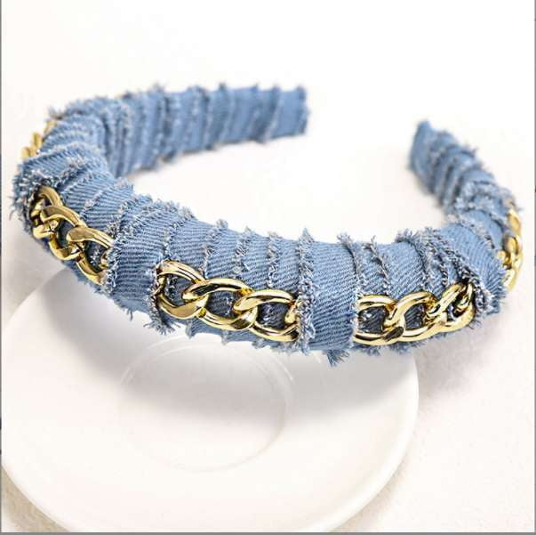 Creative Hair Bands, Denim Headband Online, Thick Denim Accessory - available at Sparq Mart