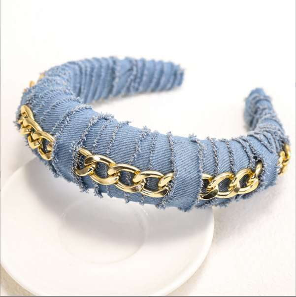 Creative Hair Bands, Denim Headband Online, Thick Denim Accessory - available at Sparq Mart