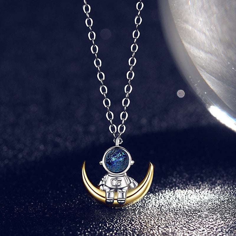 Astronaut Necklace, autopostr_pinterest_64088, Space Clavicle Chain, Starry Sky Jewelry - available at Sparq Mart