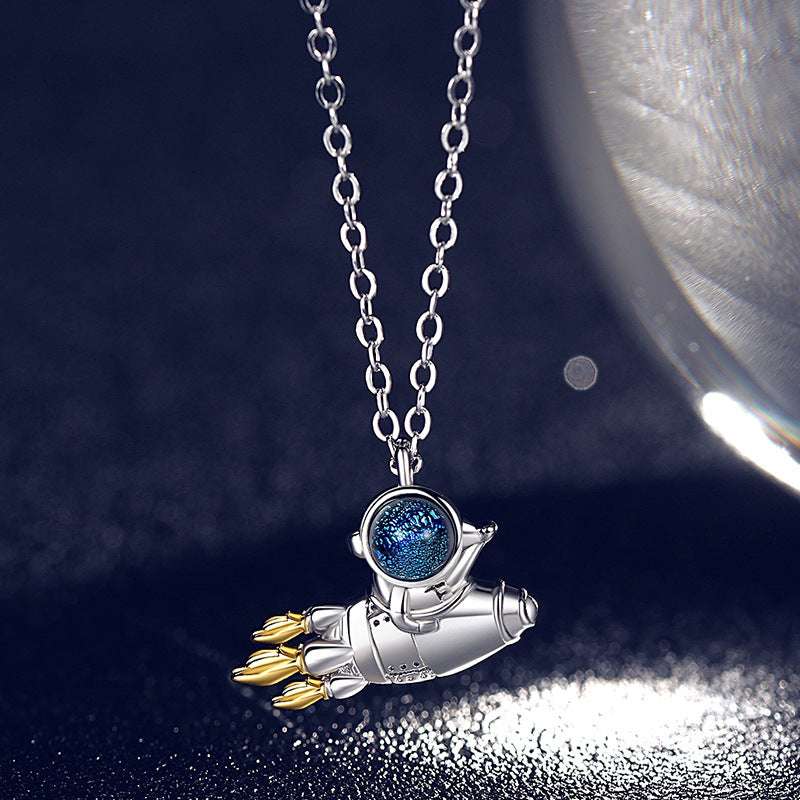 Astronaut Necklace, autopostr_pinterest_64088, Space Clavicle Chain, Starry Sky Jewelry - available at Sparq Mart