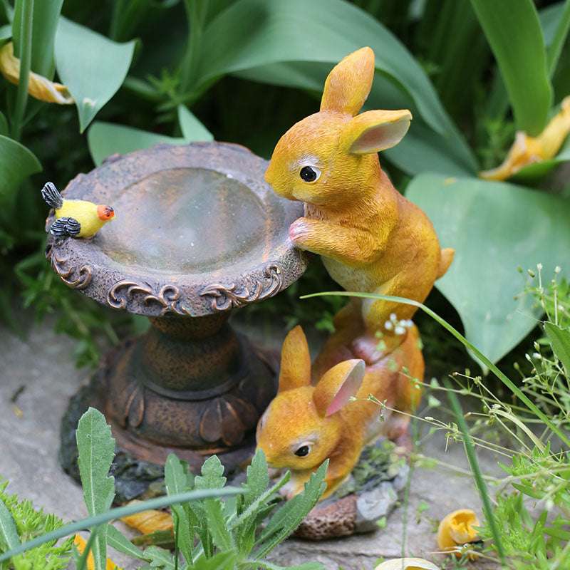 Balcony Garden Decoration, Cute Rabbit Ornament, Solar Light - available at Sparq Mart