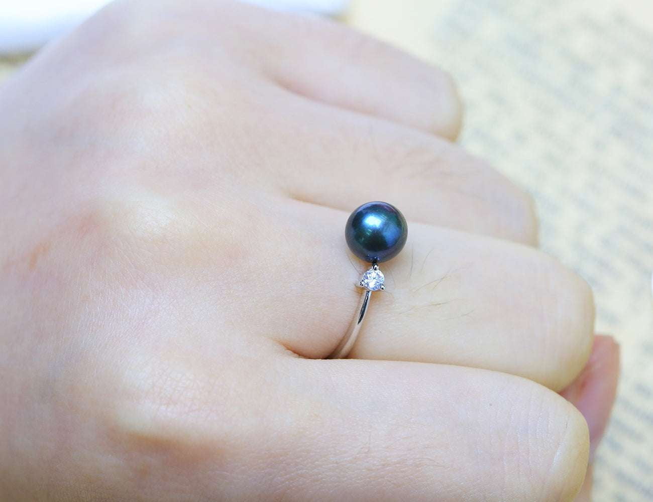 Adjustable Pearl Ring, Personalized Pearl Ring, Pink Pearl Ring - available at Sparq Mart