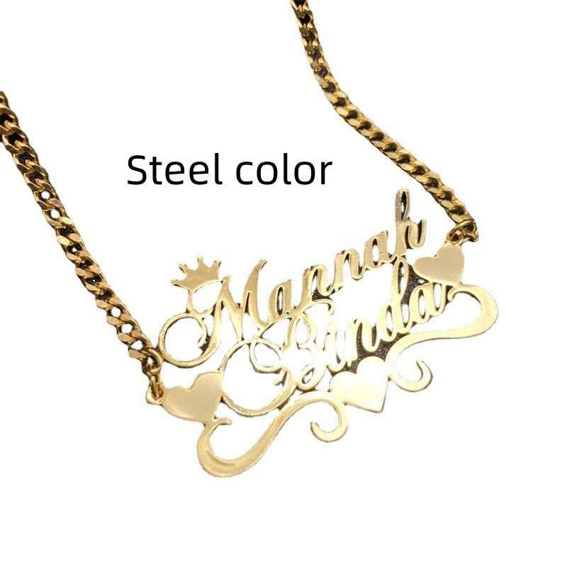 DIY Custom Necklace, Multi Name Necklace, Stainless Steel Jewelry - available at Sparq Mart