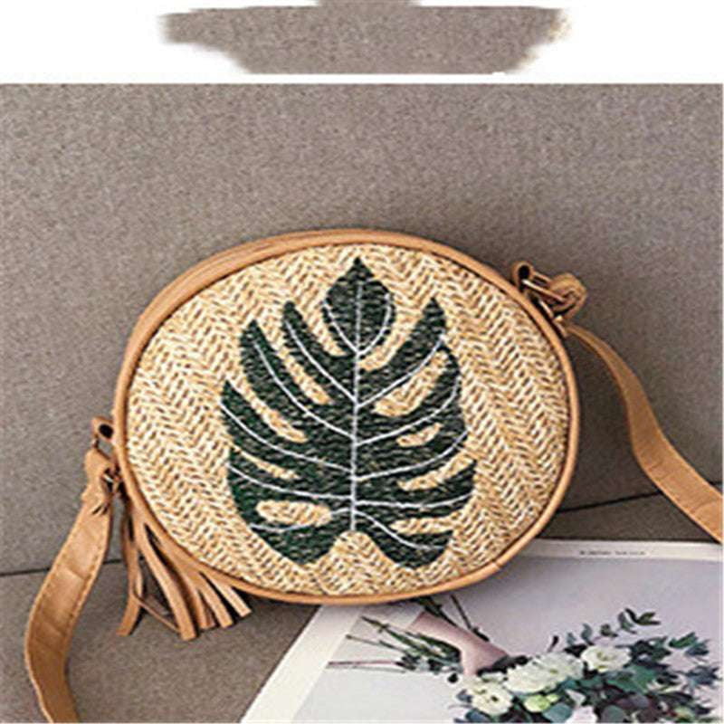 Leaf Design Handbag, Pineapple Embroidered Bag, Stylish Women's Bag - available at Sparq Mart