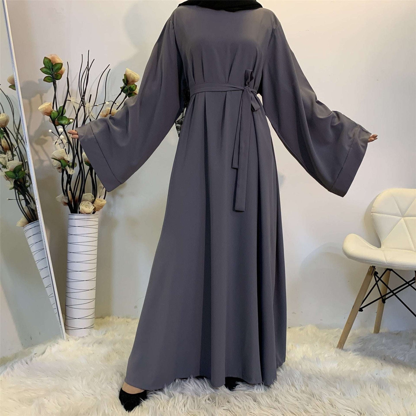 Lace-up Kaftan, Muslim Dress Elegance, Plus Size Abaya - available at Sparq Mart