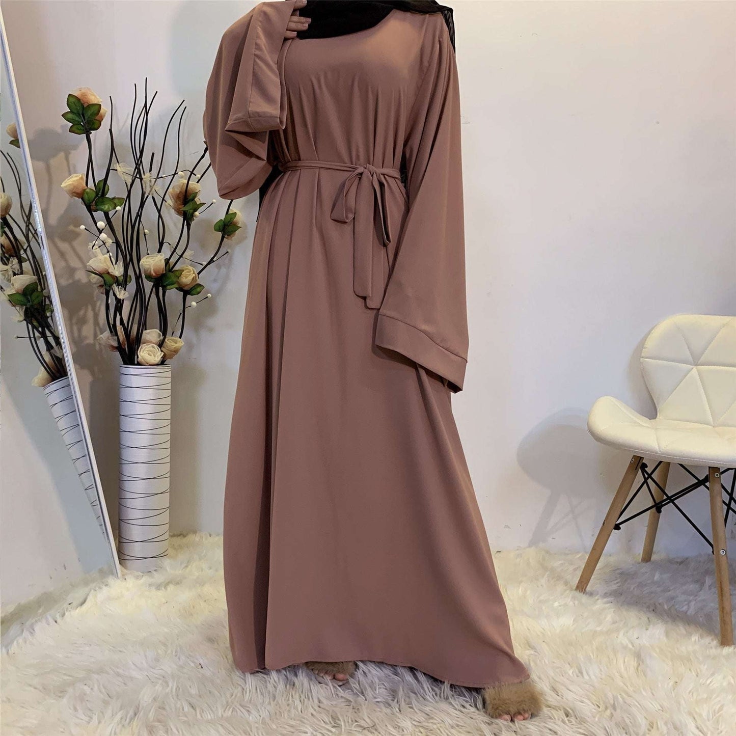 Lace-up Kaftan, Muslim Dress Elegance, Plus Size Abaya - available at Sparq Mart