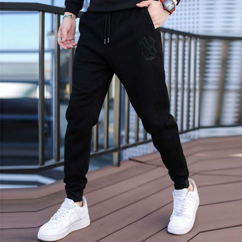 Cotton Casual Sweatpants, Men's Black Sweatpants, Plus Size Joggers - available at Sparq Mart