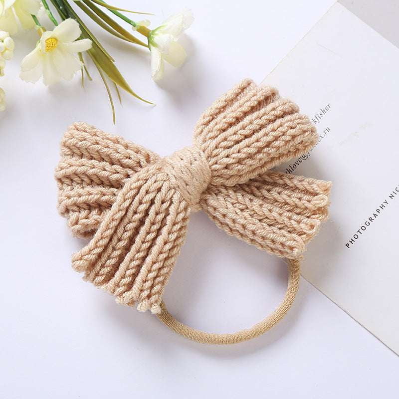 Baby Nylon Headband, Soft Wool Hairband, Wool Bow Hairband - available at Sparq Mart