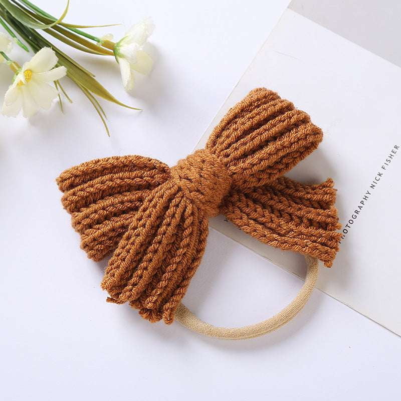 Baby Nylon Headband, Soft Wool Hairband, Wool Bow Hairband - available at Sparq Mart