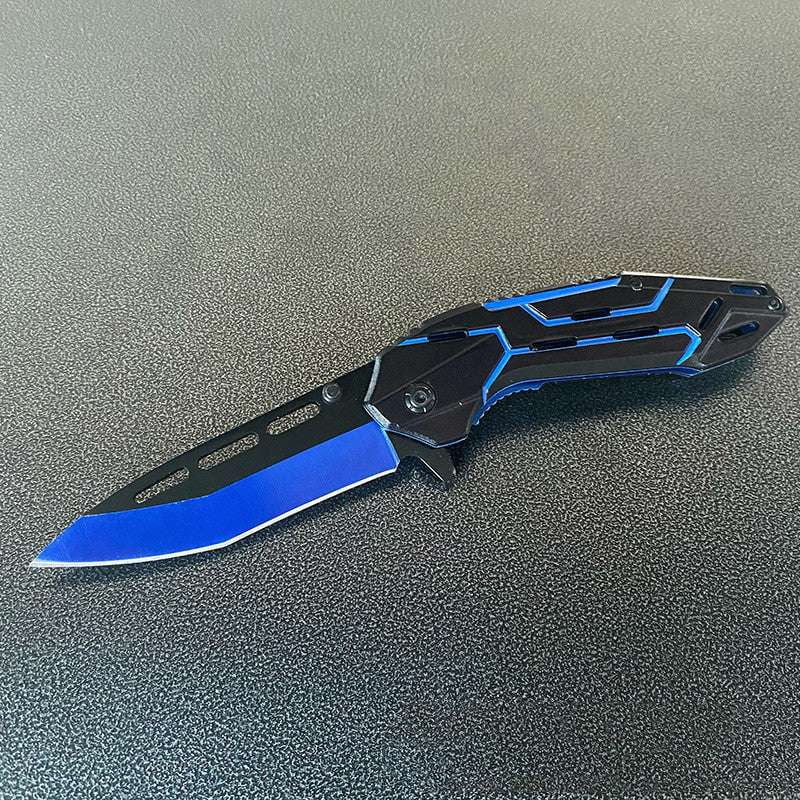 Aluminum Pocket Knife, Blue Folding Knife, Durable Tactical Gear - available at Sparq Mart