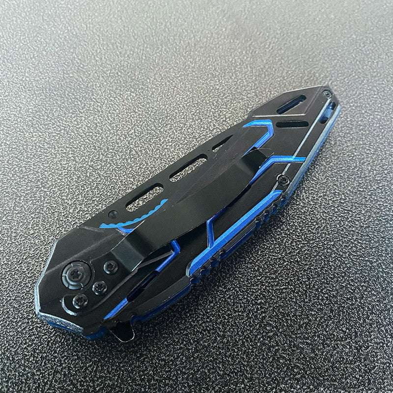 Aluminum Pocket Knife, Blue Folding Knife, Durable Tactical Gear - available at Sparq Mart