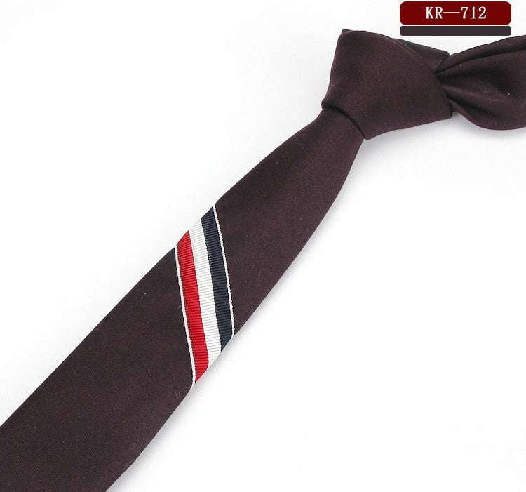 British Cotton Tricolor Tie, Men's and Women's Tie, Premium Narrow Tie - available at Sparq Mart