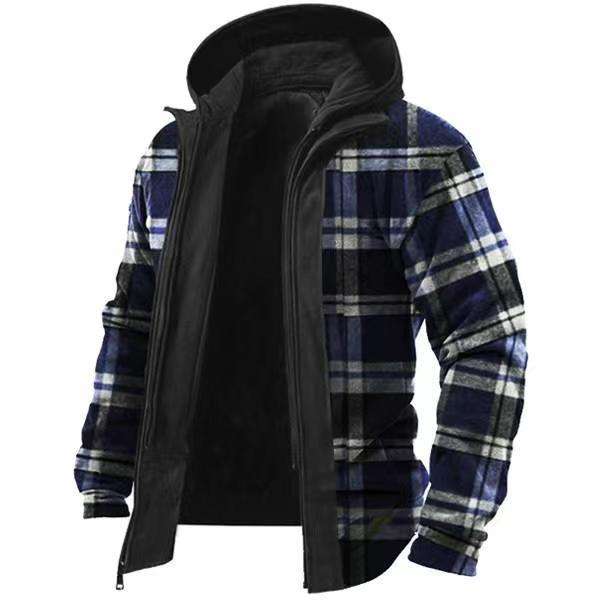Casual Hooded Jacket, Two-Piece Plaid Jacket, Wholesale Jacket Styles - available at Sparq Mart